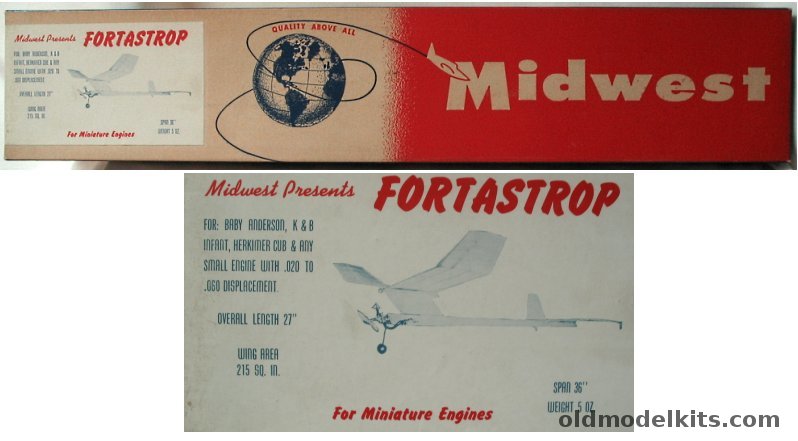 Midwest Fortastrop - 36 inch Wingspan Free Flight Airplane for Sport or Competition, FG-6 plastic model kit